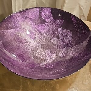 Brand New 13x13 Elegant Glittery  Purple Ceramic Bowl